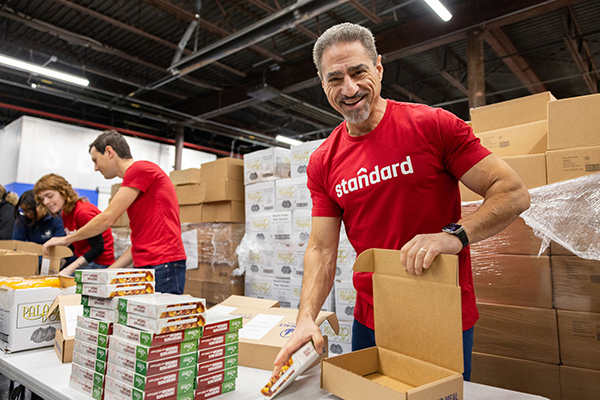 Volunteers from Standard Industries at the Citymeals Distribution Center in the Bronx