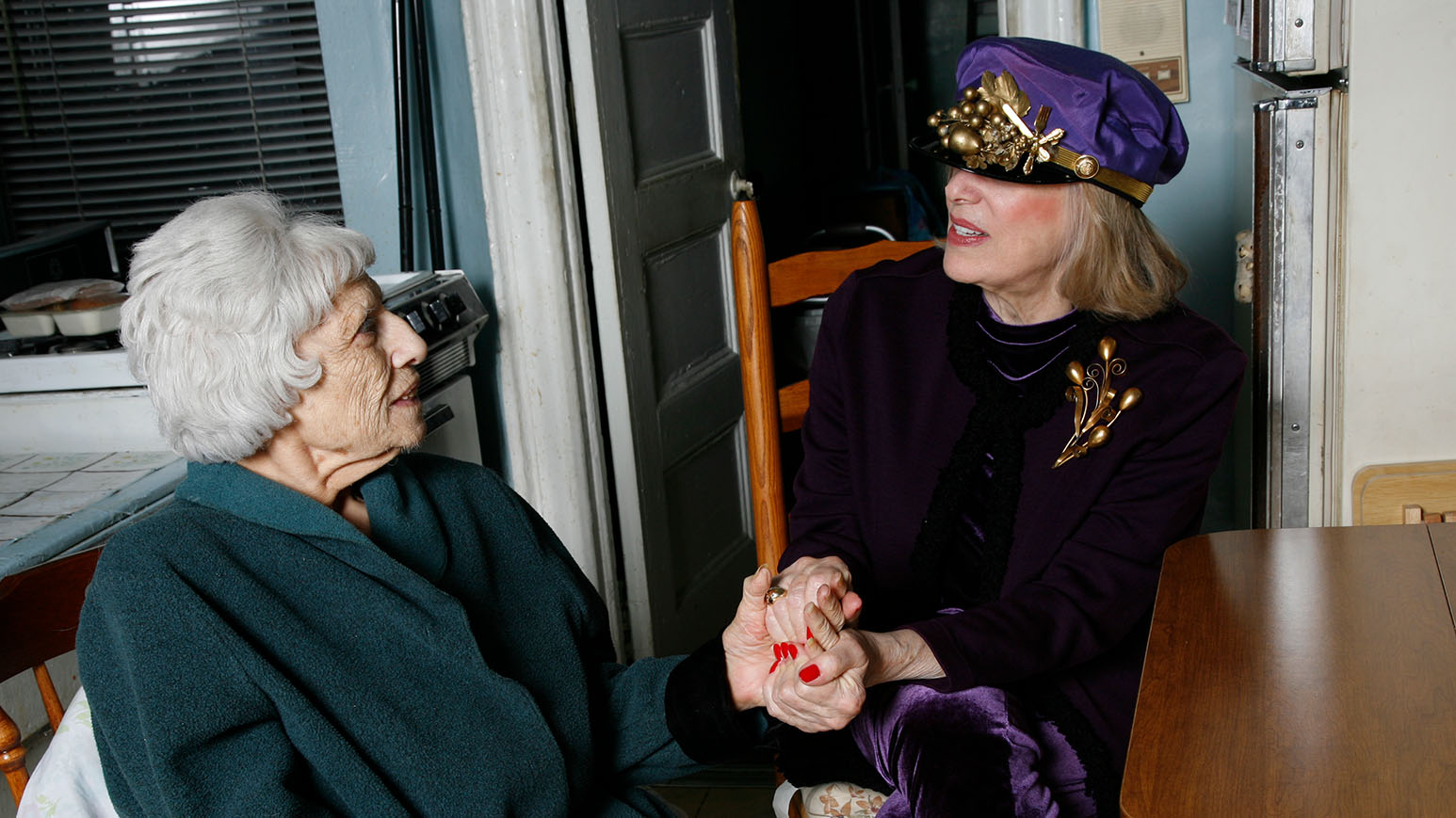 Gael Greene with a meal recipient. 