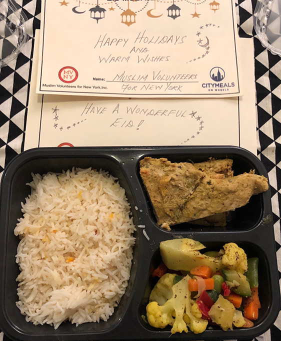 Eid meals and cards for seniors in New York City. 