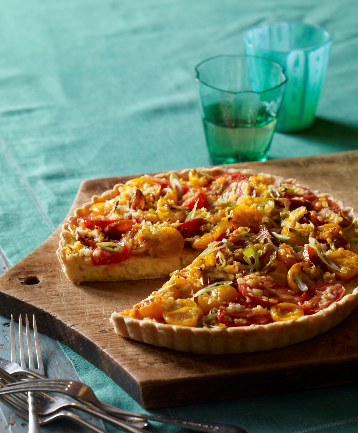 Corn and Heirloom Tomato Tart