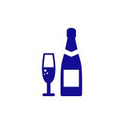 wine glass and wine bottle icon